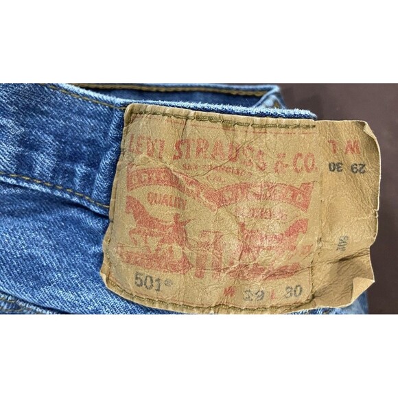 Levi's 501 Blue Denim Straight Jeans Size 29 X 30 - Picture 4 of 8